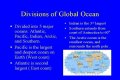 how is the global ocean divided, and what are the divisions?